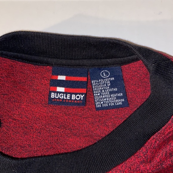 Bugle Boy Crewneck Men’s Large Red And Black Sweatshirt - Picture 3 of 5